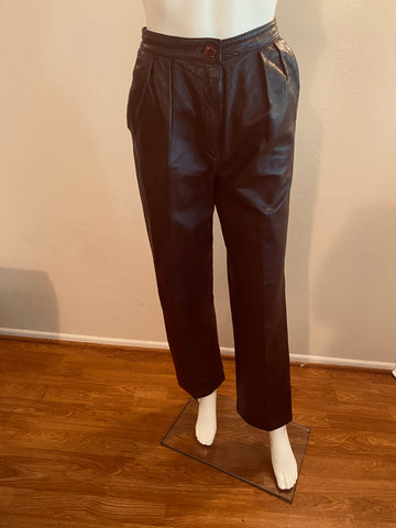 Vintage Dior Brown Lambskin Leather Pants