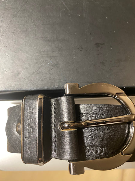 Salvatore Ferragamo Gancio Buckle Black Belt