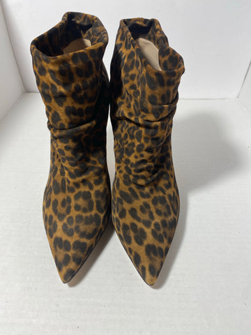 Gianvito Rossi Brown Leopard-Print Ankle Boots Size 40 US 9