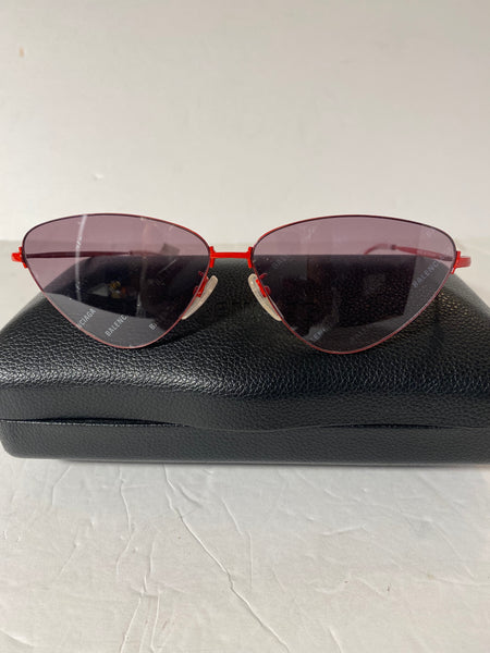 BALENCIAGA Cat Eye Logo Red Sunglasses