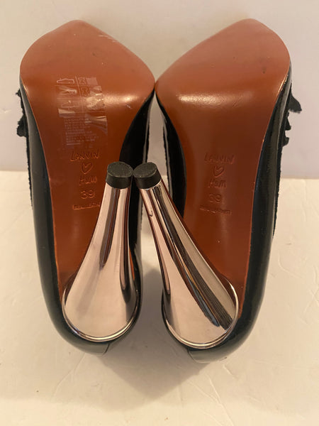 Lanvin for H&M Patent Leather Bow Heels Sz: 39/9