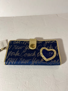 Coach Blue And Gold "NEW YORK" Wallet