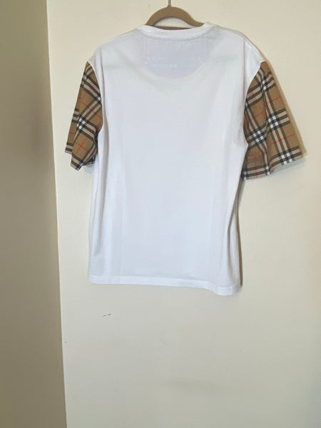 Burberry T-Shirt with Check Sleeves