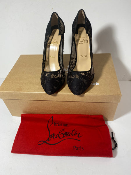 CHRISTIAN LOUBOUTIN Lace Pattern Pumps Size: 40.5