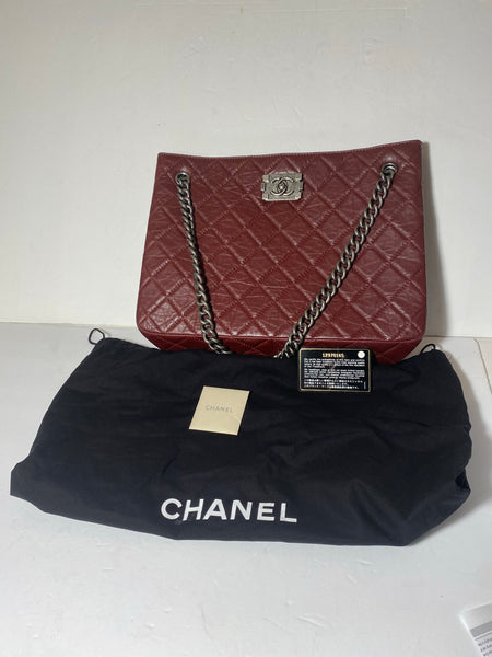 Chanel Boy Burgundy Tote