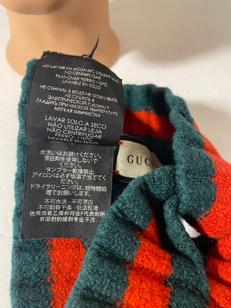 GUCCI Wool Web Headband Green Red Size M