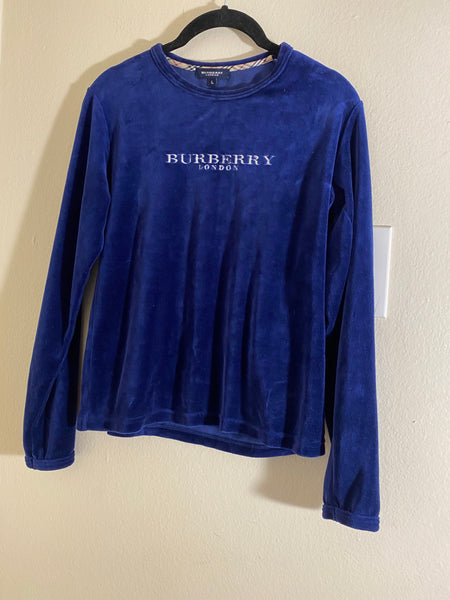 Burberry velvet blue Top Size: L