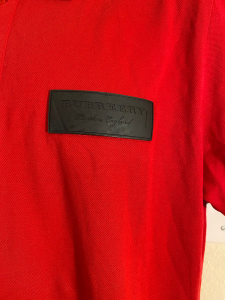 Burberry Men’s Red Polo Shirt Sz L