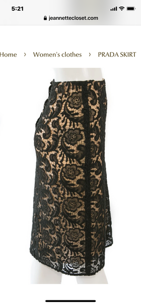 PRADA LACE SKIRT Size: 40 US 6