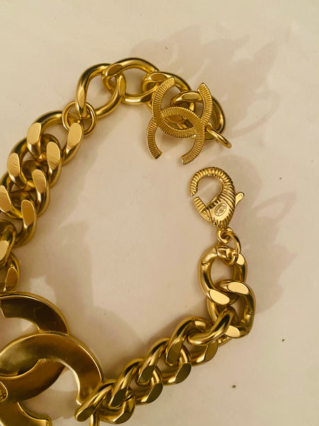 CHANEL Gold Crystal Bracelet