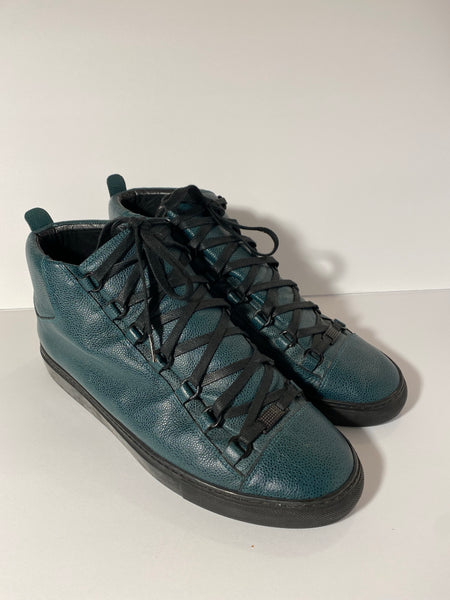 Balenciaga Men's High-Top Leather Sneakers Size: EUR 44/US 11