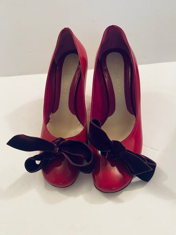 Marc Jacobs Patent Leather Velvet Bow Pump Sz:38