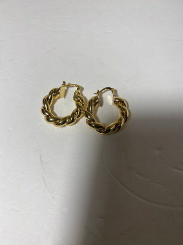 Twisted Gold-Tone Hoops