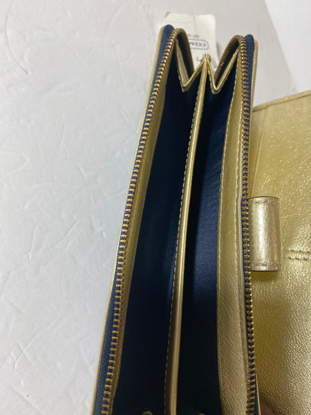 Coach Blue And Gold "NEW YORK" Wallet