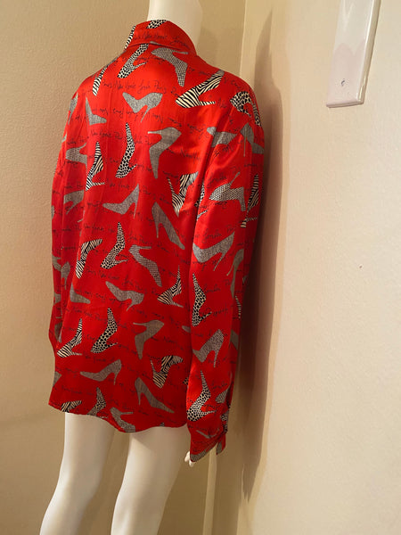 COREY B Silk Red Top