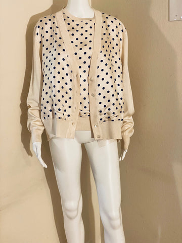 Michael Kors polka dot silk Set Sz: L