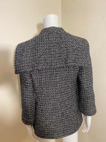 Chanel Tweed Cc Logo Button Jacket Blazer Fr 38 US 6