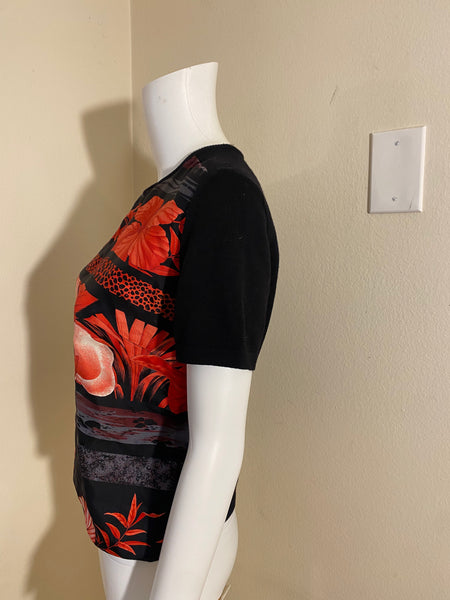 Salvatore Ferragamo Multicolored Black Top Size: S