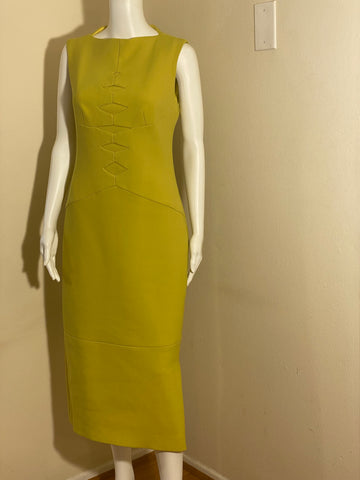 Versus Midi Green Citrus Dress Sz EUR 46 Us 6