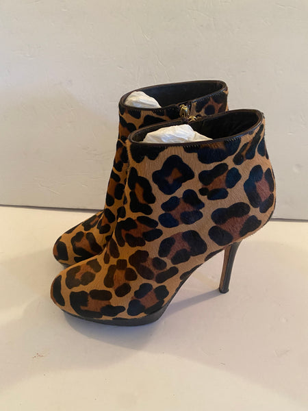 Christian Dior Leopard-Print Platform Ankle Boots Sz:39/9