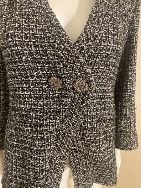 Chanel Tweed Cc Logo Button Jacket Blazer Fr 38 US 6