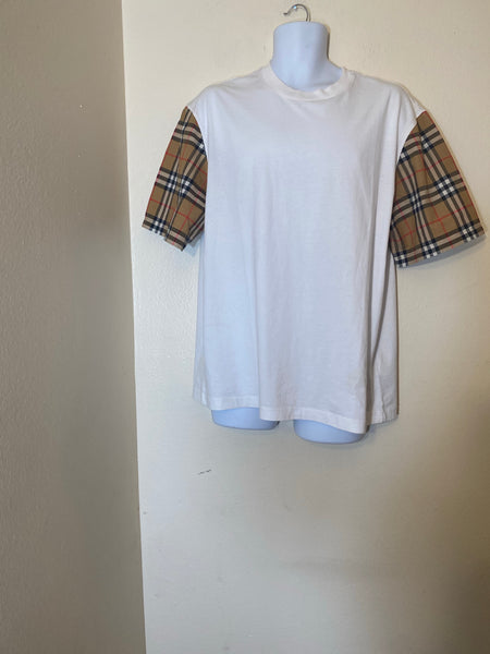 Burberry T-Shirt with Check Sleeves