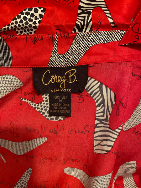 COREY B Silk Red Top