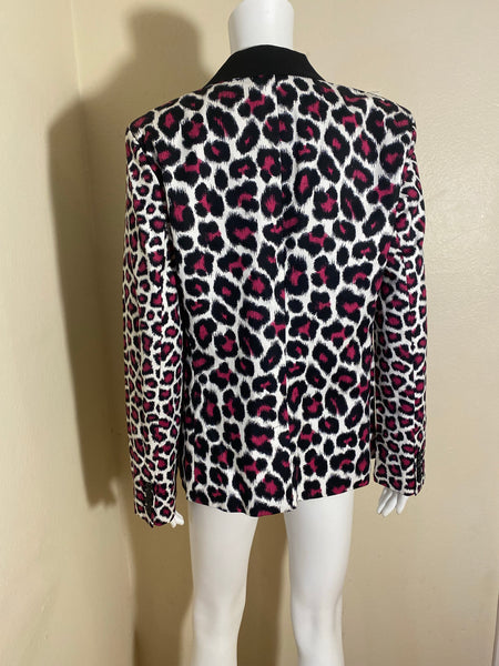 Michael  Michael Kors Leopard Print Tuxedo Blazer Size: 6