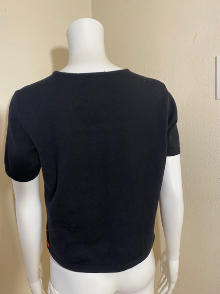 Salvatore Ferragamo Multicolored Black Top Size: S