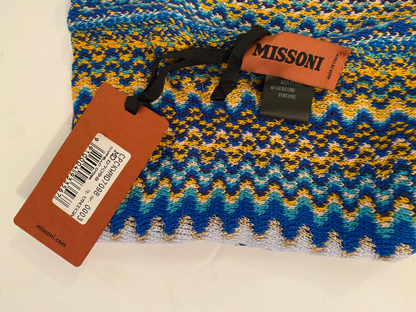 Missoni Multi Color Zig Zag Wool Blend Beanie Hat