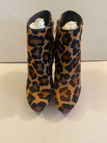 Christian Dior Leopard-Print Platform Ankle Boots Sz:39/9