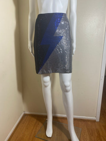 Balmain Metallic Colorblock Pattern Mini Skirt Size: 40