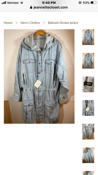 Balmain Denim Jacket Size: L