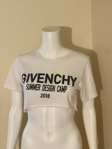 Givenchy Women's Logo-Print Cotton Cropped T-Shirt - White - Size Small