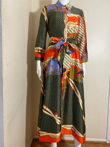 Zara Print Belt Shirt Dress Size:  S