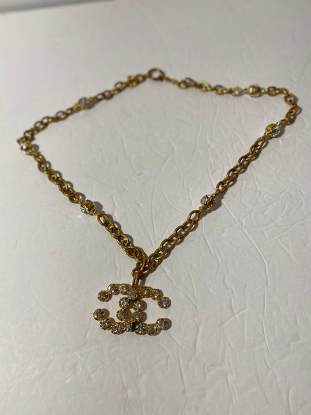 Chanel CC Drop Crystal Necklace