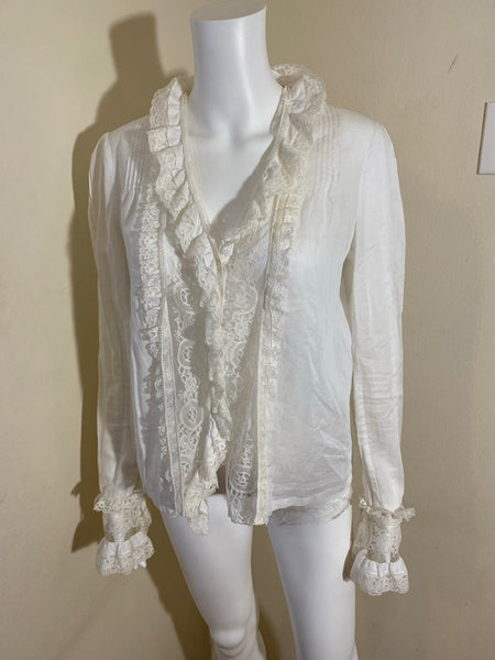 Chanel White Long Sleeves Shirt Size 40