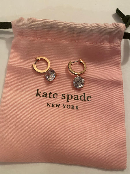 kate spade new york Crystal Huggie Hoop Earrings