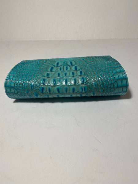 JALDA Crocodile-Embossed Clutch