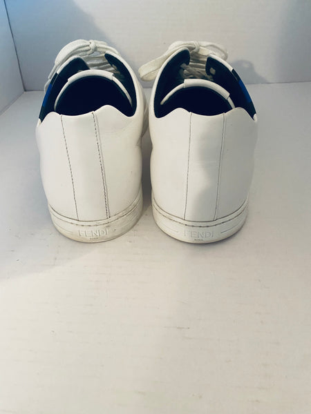 FENDI SNEAKERS MEN LEATHER WHITE BLUE