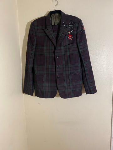 Valentino Plaid Pattern Suit Size: 52 US 36