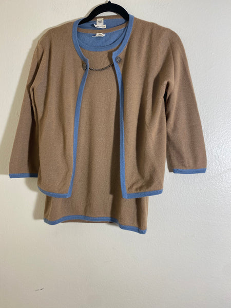 Hermes Cashmere Cardigan Twin Set Sz S