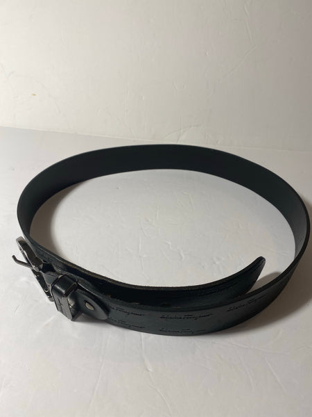 Salvatore Ferragamo Gancio Buckle Black Belt