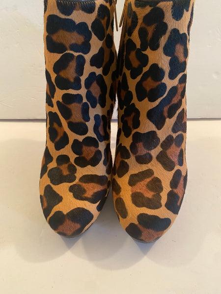 Christian Dior Leopard-Print Platform Ankle Boots Sz:39/9