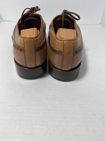 Gucci Brown/Tan Leather Classic Lace Up Dress Shoes Size: 44 US 11