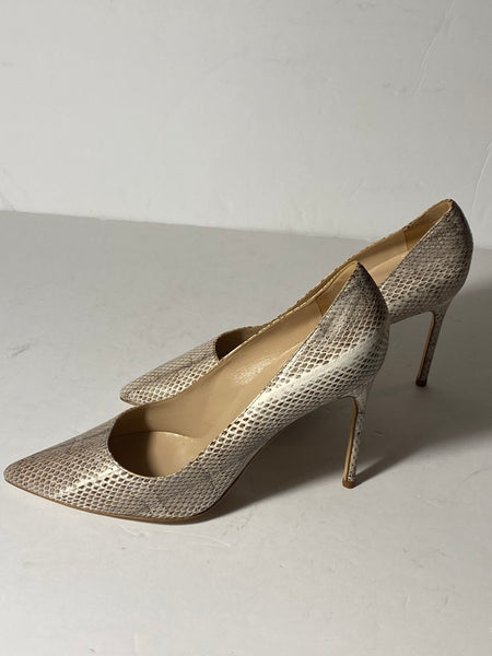 MANOLO BLAHNIK Snakeskin Animal Print Pumps Sz: 40.5/9.5