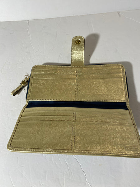 Coach Blue And Gold "NEW YORK" Wallet