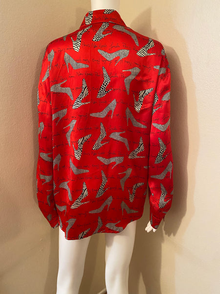 COREY B Silk Red Top