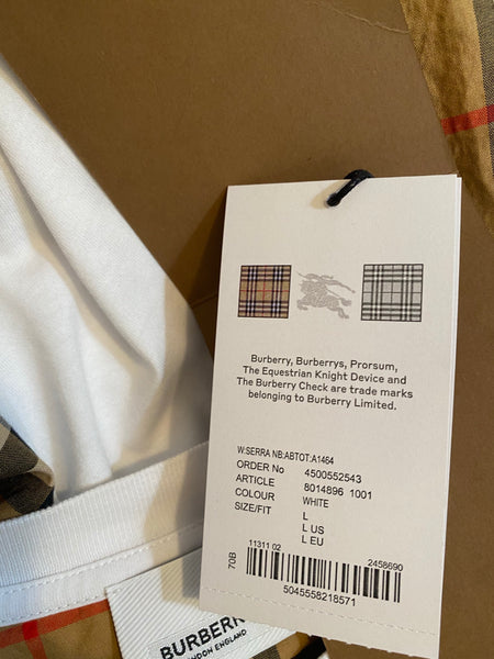 Burberry T-Shirt with Check Sleeves