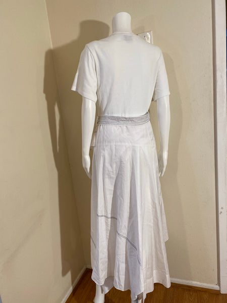 3.1 Phillip Lim T-Shirt Combo Poplin Dress White Size 6